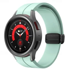 Watch Band for Samsung Galaxy Watch 7/6/5/4 40/44mm, Watch 5 Pro 45mm, Watch 6 Classic 43/47mm, Watch 4 Classic 42/46mm Silicone Replacement Strap Magnetic Clasp Waterproof Adjustable Sport Band