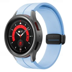 Watch Band for Samsung Galaxy Watch 7/6/5/4 40/44mm, Watch 5 Pro 45mm, Watch 6 Classic 43/47mm, Watch 4 Classic 42/46mm Silicone Replacement Strap Magnetic Clasp Waterproof Adjustable Sport Band