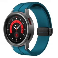 Watch Band for Samsung Galaxy Watch 7/6/5/4 40/44mm, Watch 5 Pro 45mm, Watch 6 Classic 43/47mm, Watch 4 Classic 42/46mm Silicone Replacement Strap Magnetic Clasp Waterproof Adjustable Sport Band