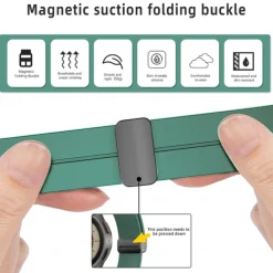 Watch Band for Samsung Galaxy Watch 7/6/5/4 40/44mm, Watch 5 Pro 45mm, Watch 6 Classic 43/47mm, Watch 4 Classic 42/46mm Silicone Replacement Strap Magnetic Clasp Waterproof Adjustable Sport Band