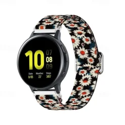Watch Band for Samsung Galaxy Watch Active 2 40/44mm Watch Active 40mm Nylon Replacement Strap Stretchy Adjustable Solo Loop Wristband