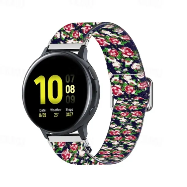 Watch Band for Samsung Galaxy Watch Active 2 40/44mm Watch Active 40mm Nylon Replacement Strap Stretchy Adjustable Solo Loop Wristband