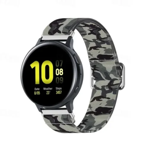 Watch Band for Samsung Galaxy Watch Active 2 40/44mm Watch Active 40mm Nylon Replacement Strap Stretchy Adjustable Solo Loop Wristband