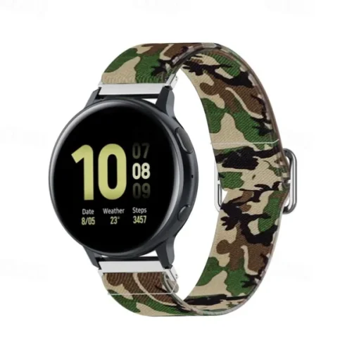 Watch Band for Samsung Galaxy Watch Active 2 40/44mm Watch Active 40mm Nylon Replacement Strap Stretchy Adjustable Solo Loop Wristband
