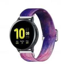 Watch Band for Samsung Galaxy Watch Active 2 40/44mm Watch Active 40mm Nylon Replacement Strap Stretchy Adjustable Solo Loop Wristband