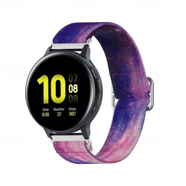 Watch Band for Samsung Galaxy Watch Active 2 40/44mm Watch Active 40mm Nylon Replacement Strap Stretchy Adjustable Solo Loop Wristband