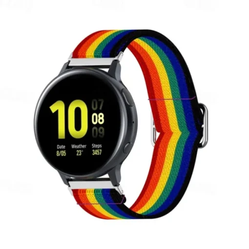 Watch Band for Samsung Galaxy Watch Active 2 40/44mm Watch Active 40mm Nylon Replacement Strap Stretchy Adjustable Solo Loop Wristband