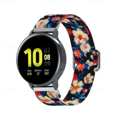 Watch Band for Samsung Galaxy Watch Active 2 40/44mm Watch Active 40mm Nylon Replacement Strap Stretchy Adjustable Solo Loop Wristband