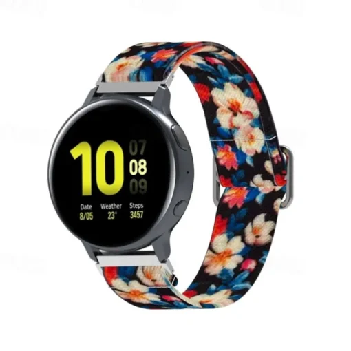 Watch Band for Samsung Galaxy Watch Active 2 40/44mm Watch Active 40mm Nylon Replacement Strap Stretchy Adjustable Solo Loop Wristband