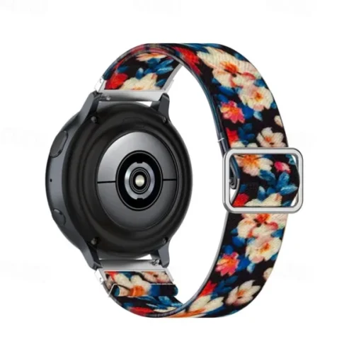 Watch Band for Samsung Galaxy Watch Active 2 40/44mm Watch Active 40mm Nylon Replacement Strap Stretchy Adjustable Solo Loop Wristband