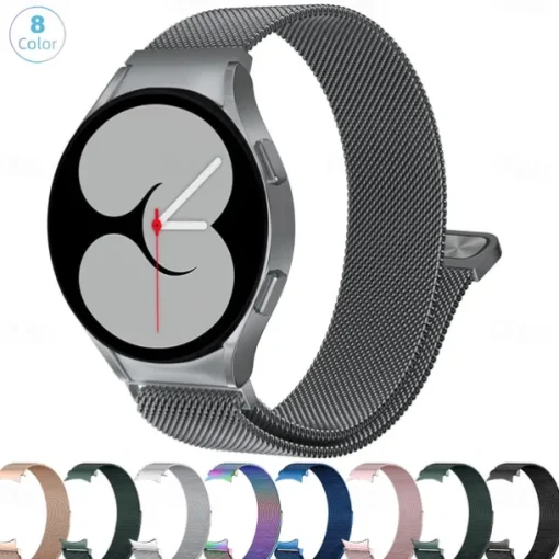 Watch Band for Samsung Watch 7/6/5/4 40/44mm, Galaxy Watch 5 Pro 45mm, Galaxy Watch 4/6 Classic 42/46/43/47mm, Watch 3, Active 2, Gear S2 Stainless Steel Replacement Strap 20mm Milanese Loop