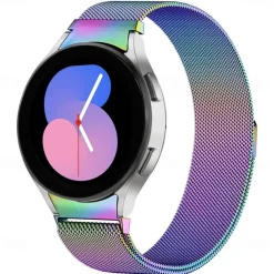 Watch Band for Samsung Watch 7/6/5/4 40/44mm, Galaxy Watch 5 Pro 45mm, Galaxy Watch 4/6 Classic 42/46/43/47mm, Watch 3, Active 2, Gear S2 Stainless Steel Replacement Strap 20mm Milanese Loop