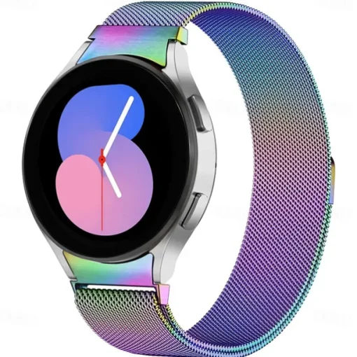 Watch Band for Samsung Watch 7/6/5/4 40/44mm, Galaxy Watch 5 Pro 45mm, Galaxy Watch 4/6 Classic 42/46/43/47mm, Watch 3, Active 2, Gear S2 Stainless Steel Replacement Strap 20mm Milanese Loop