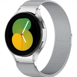 Watch Band for Samsung Watch 7/6/5/4 40/44mm, Galaxy Watch 5 Pro 45mm, Galaxy Watch 4/6 Classic 42/46/43/47mm, Watch 3, Active 2, Gear S2 Stainless Steel Replacement Strap 20mm Milanese Loop