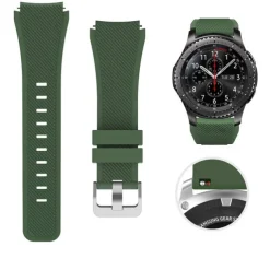 Watch Band for Samsung Watch 3 45mm, Galaxy Wacth 46mm, Gear S3 Classic / Frontier, Gear 2 Neo Live Silicone Replacement Strap 22mm Adjustable Sport Band Wristband