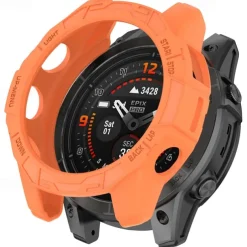 Watch Case Compatible with Garmin Fenix 7 Pro / Fenix 7S Pro / Fenix 7X Pro / Epix Pro 51mm / Epix Pro 42mm Rugged Dust Proof Bumper Full Cover TPU Watch Cover