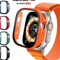 Watch Case with Screen Protector Compatible with Apple Watch Ultra 49mm / Series 8 7 41mm 45mm / Series 6 5 4 SE 40mm 44mm / Series 3 2 1 38mm 42mm Shockproof Hard PC Watch Cover