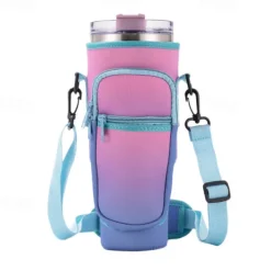 Water Bottle Carrier Bag for Stanley 40oz Tumbler with Phone Pocket Neoprene Water Bottle Holder with Shoulder & Handheld Strap Stanley Cup Accessories