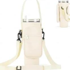 Water Bottle Carrier Bag for Stanley 40oz Tumbler with Phone Pocket Neoprene Water Bottle Holder with Shoulder & Handheld Strap Stanley Cup Accessories