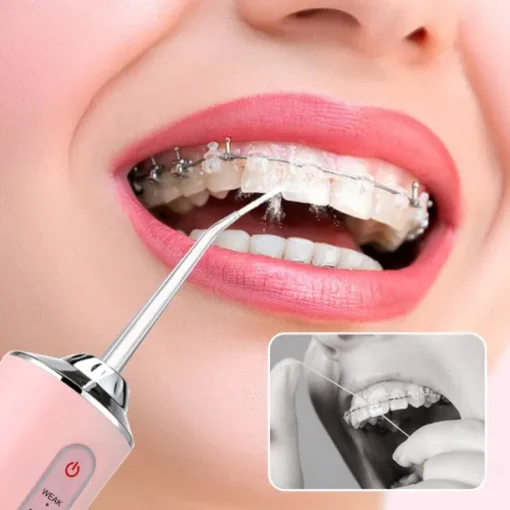 Water Flosser Cordless Dental Oral Irrigator Portable Water Flossers for Teeth with 220ML Detachable Tank Rechargeable IPX7 Waterproof Water Teeth Cleaner Picks with 3 Mode 4 Tips for Family Travel