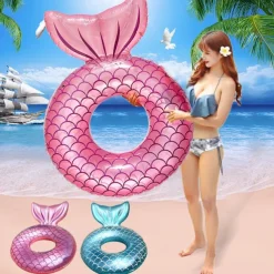 Water Play Equipment Inflatable Pool Float Non Toxic Geometric Pattern PVC Beach Theme Family Outdoor Summer All Adults'