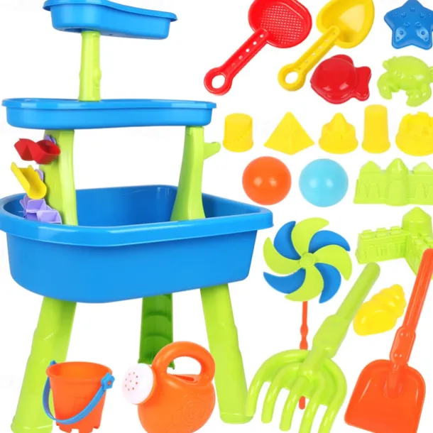 Water Table for Toddler 3-5 1-3 - Outdoor Kids Water Table - Sand Sensory Table Beach Summer Toys Sandbox Activity Table Outdside Water Toys Splash Table Water Table for Girls 3-5 4-8 Pink