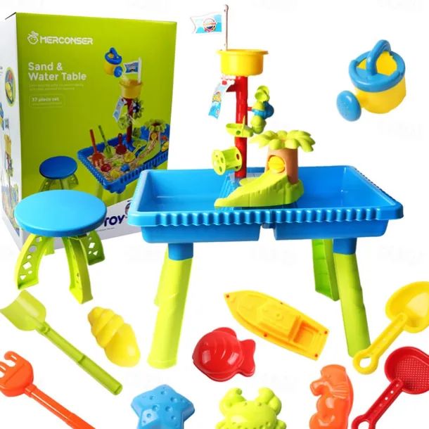 Water Table for Toddler 3-5 1-3 - Outdoor Kids Water Table - Sand Sensory Table Beach Summer Toys Sandbox Activity Table Outdside Water Toys Splash Table Water Table for Girls 3-5 4-8 Pink