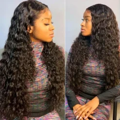 Water Wave Ear To Ear 13x4 HD Lace Frontal Closure 100% Unprocessed Brazilian Virgin Human Hair Lace Frontal Closure 150% Density Brazilian Remy Wet and Wavy Frontal Closures Natural Color