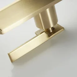 Waterfall Bathroom Sink Mixer Faucet Brass, Single Handle Washroom Basin Taps One Hole Faucets with Hot and Cold Hose, Waterfall Spout Brass Bathroom Tap Chrome Black Gold Grey