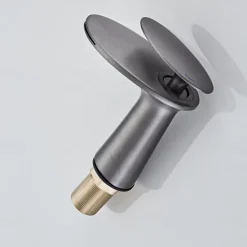 Waterfall Bathroom Sink Mixer Faucet, Monobloc Washroom Basin Taps Single Handle One Hole Deck Mounted with Hot and Cold Water Hose