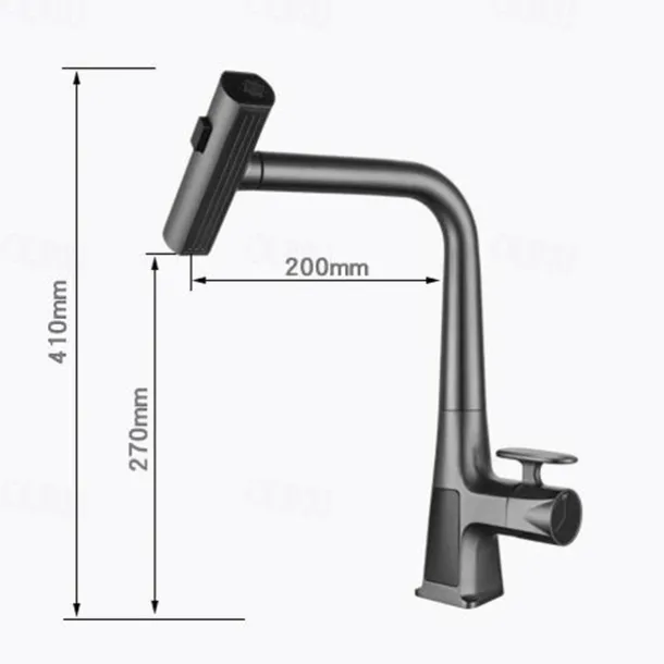 Waterfall Kitchen Faucet, 2023 Latest Centerset Faucet for Kitchen Sink, 3 in 1 Multi-functional Single Handle One Hole Pull out Cylinder Spout Kitchen Taps, Ceramic Valve Insides