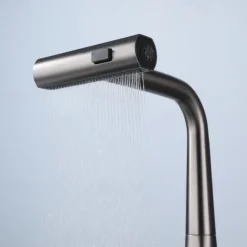 Waterfall Kitchen Faucet, 2023 Latest Centerset Faucet for Kitchen Sink, 3 in 1 Multi-functional Single Handle One Hole Pull out Cylinder Spout Kitchen Taps, Ceramic Valve Insides