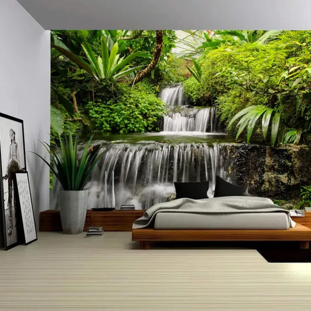 Waterfall Landscape Hanging Tapestry Wall Art Large Tapestry Mural Decor Photograph Backdrop Blanket Curtain Home Bedroom Living Room Decoration