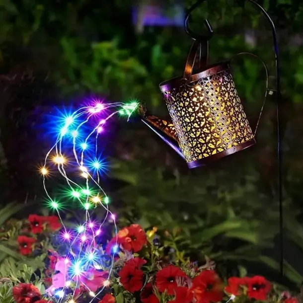 Watering Can Solar Lights Waterproof Copper Lights 36 LEDs for Outdoor Pathway Backyard Deck Lawn Patio Walkway 2 Modes Light Control