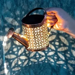 Watering Can Solar Lights Waterproof Copper Lights 36 LEDs for Outdoor Pathway Backyard Deck Lawn Patio Walkway 2 Modes Light Control