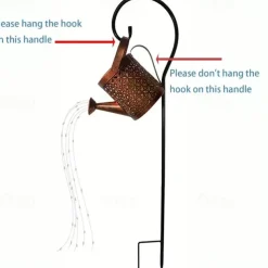 Watering Can Solar Lights Waterproof Copper Lights 36 LEDs for Outdoor Pathway Backyard Deck Lawn Patio Walkway 2 Modes Light Control