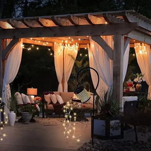 Watering Can Solar Lights Waterproof Copper Lights 36 LEDs for Outdoor Pathway Backyard Deck Lawn Patio Walkway 2 Modes Light Control