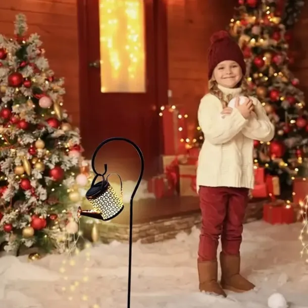 Watering Can Solar Lights Waterproof Copper Lights 36 LEDs for Outdoor Pathway Backyard Deck Lawn Patio Walkway 2 Modes Light Control