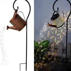 Watering Can Solar Lights Waterproof Copper Lights 36 LEDs for Outdoor Pathway Backyard Deck Lawn Patio Walkway 2 Modes Light Control