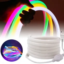 Waterproof 360 Round Neon Led Light Strip 220V-240V Tube Flexible Rope Lights Pool Light Strip Holiday Home Decoration for Indoors Outdoors DIY Decor
