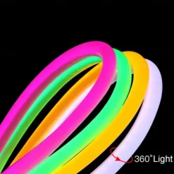 Waterproof 360 Round Neon Led Light Strip Tube Flexible Rope Lights Pool Light Strip Holiday Home Decoration for Indoors Outdoors DIY Decor 100~240V