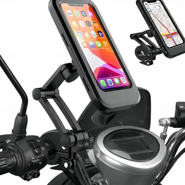 Waterproof Bike Phone Mount Cell Phone Holder for Motorcycle - Bike Handlebars 360 Adjustable Universal Motorcycle Phone Mount Bike Phone Holder with TPU Touch-Screen