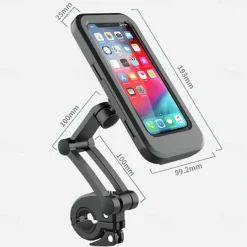 Waterproof Bike Phone Mount Cell Phone Holder for Motorcycle - Bike Handlebars 360 Adjustable Universal Motorcycle Phone Mount Bike Phone Holder with TPU Touch-Screen