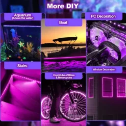 Waterproof Black UV Strip Light, IP65 Purple LED Black Light Fixture Kit 600 LED Light Strips with 12V Power Supply for Outdoor and Indoor Halloween Luminous Neon Lights Party Cabinets Posters Boats