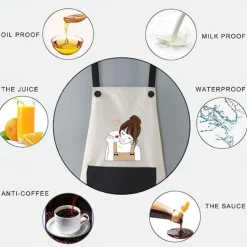 Waterproof Chef Apron For Women and Men, Kitchen Cooking Apron, Personalised Gardening Apron, Oil-proof Work Apron Cross Back Heavy Duty Adjustable