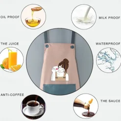 Waterproof Chef Apron For Women and Men, Kitchen Cooking Apron, Personalised Gardening Apron, Oil-proof Work Apron Cross Back Heavy Duty Adjustable