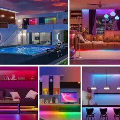 Waterproof COB LED Strip Light, RGB Intelligent IC Strip 16ft 5M DC24V Flexible LED Tape Light WS2811 Addressable RGB Ribbon Suitable Party/Home DIY Lighting Projects (Excluding Power and Controller)