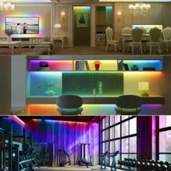 Waterproof COB LED Strip Light, RGB Intelligent IC Strip 16ft 5M DC24V Flexible LED Tape Light WS2811 Addressable RGB Ribbon Suitable Party/Home DIY Lighting Projects (Excluding Power and Controller)