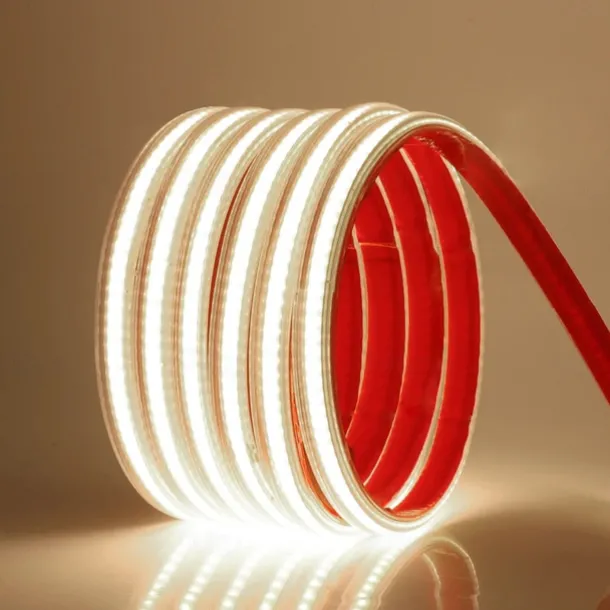 Waterproof Flexiable COB LED Strip with Switch Pool Light Strip 220V EU UK Power Plug 288LEDs/M High Density Self-adhesive COB LED Strp 1/2/3/4/5m