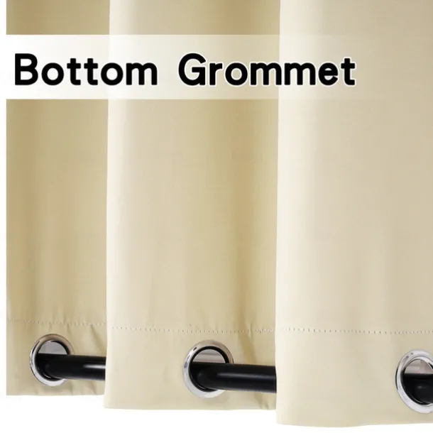 Waterproof Indoor Outdoor Curtains, Windproof Outdoor Canvas Curtains Top and Bottom Grommet, Outside Drapes for Patio Porch Pergola Arbor Lanai Gazebo Yard